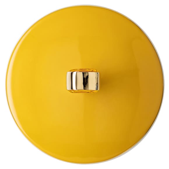 Signum Kapaklı kupa, Porselen, Sarı - Swarovski, 5635536