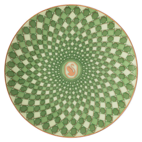 Signum plate, Porcelain, Small, Green - Swarovski, 5635545