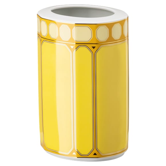 Signum vase, Porcelain, Medium, Yellow - Swarovski, 5635550