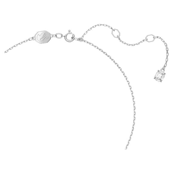 Pandantiv Constella, Tăietură rotundă, Pavé, Alb, Placat cu rodiu - Swarovski, 5636264