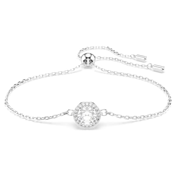 Zapestnica Una Angelic, Okrogli rez, Bela, Prevleka iz rodija - Swarovski, 5636266
