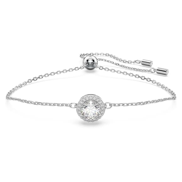 Una Angelic bracelet, Round cut, White, Rhodium plated - Swarovski, 5636266