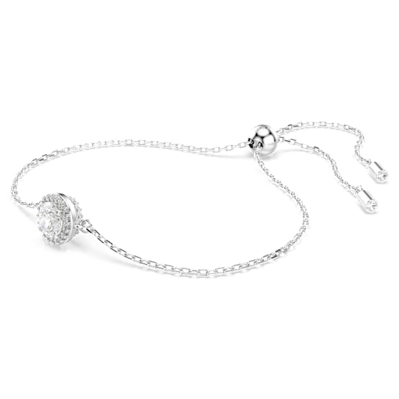 Zapestnica Una Angelic, Okrogli rez, Bela, Prevleka iz rodija - Swarovski, 5636266