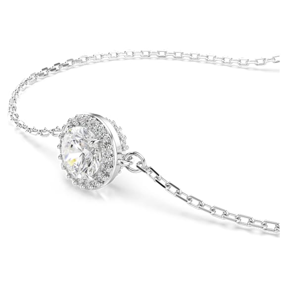 Una Angelic 手鏈, 圓形切割, 白色, 鍍白金色 - Swarovski, 5636266