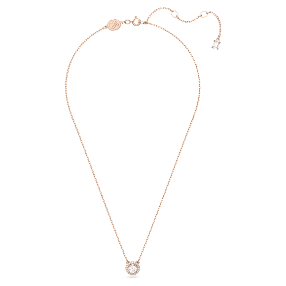 Pendente Constella, Taglio tondo, Pavé, Bianco, Placcato color oro rosa - Swarovski, 5636272