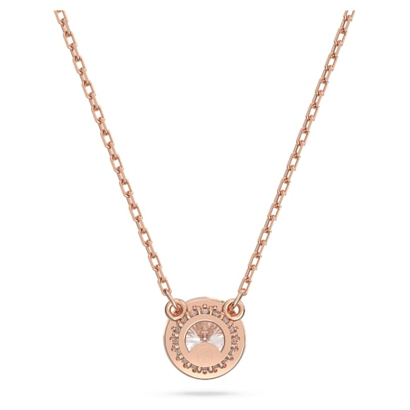 Una Angelic pendant, Round cut, Pavé, White, Rose gold-tone