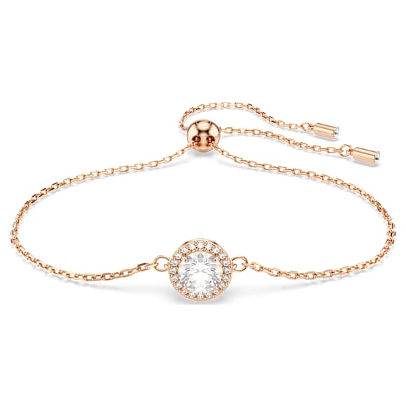 Una Angelic bracelet, Round cut, White, Rose gold-tone plated - Swarovski, 5636273