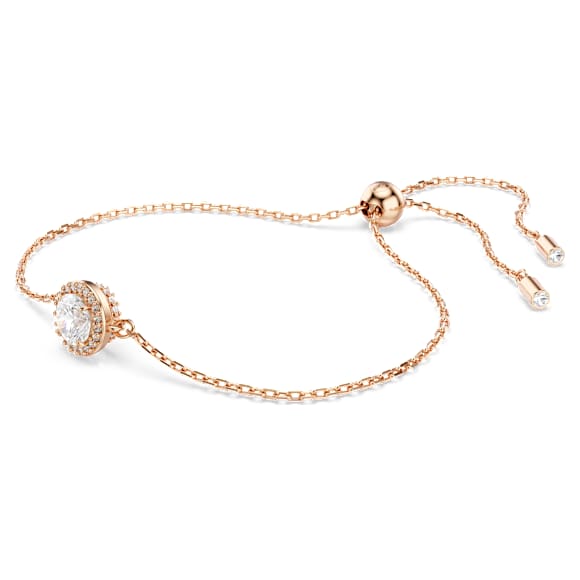 Una Angelic bracelet, Round cut, White, Rose gold-tone plated - Swarovski, 5636273