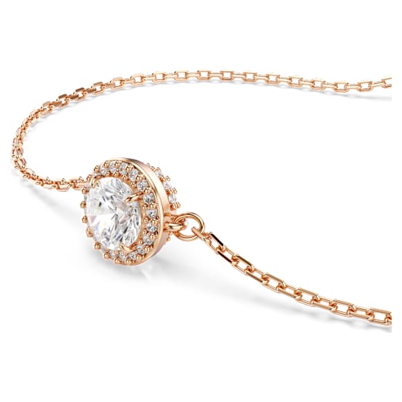 Una Angelic bracelet, Round cut, White, Rose gold-tone plated - Swarovski, 5636273
