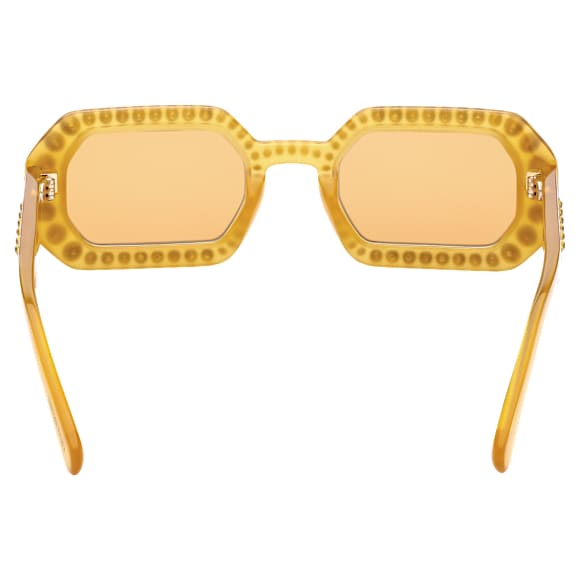 Sunglasses, Octagon shape, Pavé, SK0345 39E, Orange - Swarovski, 5636332