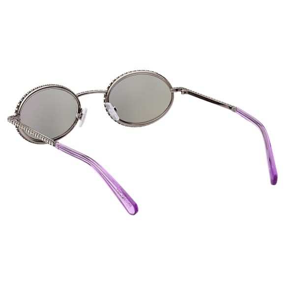 Sunglasses, Oval shape, Pavé, SK0340 08Y, Black - Swarovski, 5636333