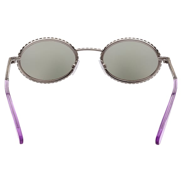 Sunglasses, Oval shape, Pavé, SK0340 08Y, Black - Swarovski, 5636333