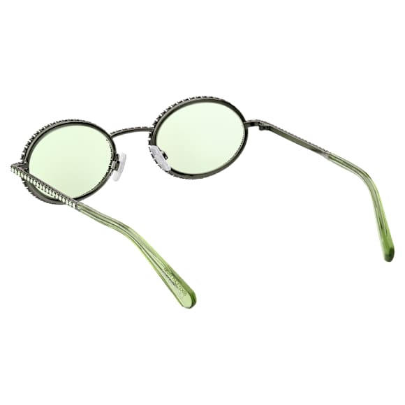 Sunglasses, Oval shape, Pavé, SK0340 08N, Green - Swarovski, 5636334