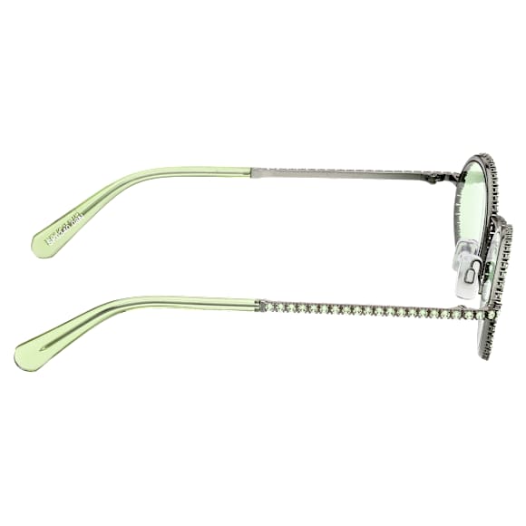 Sunglasses, Oval shape, Pavé, SK0340 08N, Green - Swarovski, 5636334