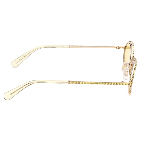 Okulary przeciwsłoneczne, Kształt owalny, Oprawa brukowa, SK0340 32L, Żółte - Swarovski, 5636335