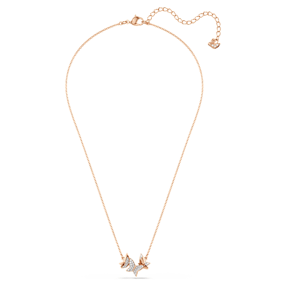 Idyllia Lilia ketting, Vlinder, Wit, 18k roségouden afwerking - Swarovski, 5636422