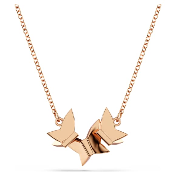 Collana Idyllia Lilia, Farfalla, Bianca, Finitura oro rosa 18K - Swarovski, 5636422