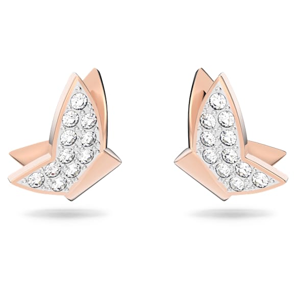 Idyllia Lilia Örhängen, Fjäril, Vit, Roséguldfärgad plätering - Swarovski, 5636427