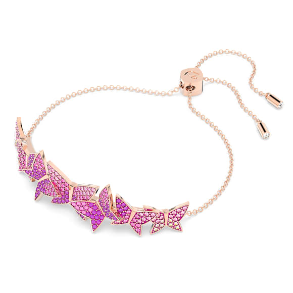 Pulsera Idyllia Lilia, Mariposa, Rosa, Acabado en oro rosa de 18 quilates - Swarovski, 5636431