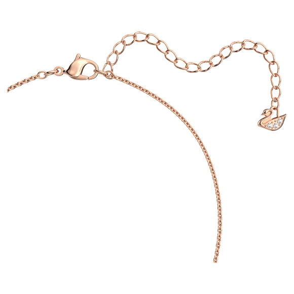 Collana Lovely, Cuore, Bianca, Finitura oro rosa 18K - Swarovski, 5636445