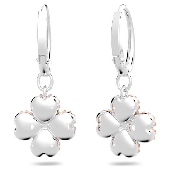 Pendientes Latisha, Flor, Rosas, Baño de rodio - Swarovski, 5636485