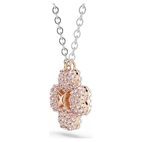 Latisha pendant, Flower, Pink, Mixed metal finish - Swarovski, 5636488