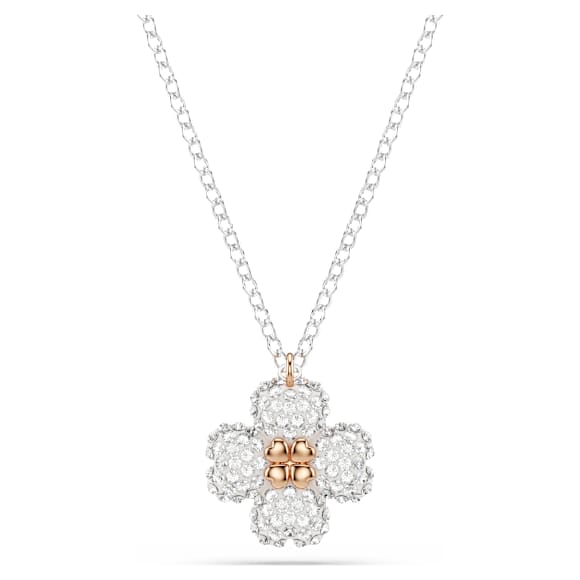 Latisha pendant, Flower, Pink, Mixed metal finish - Swarovski, 5636488