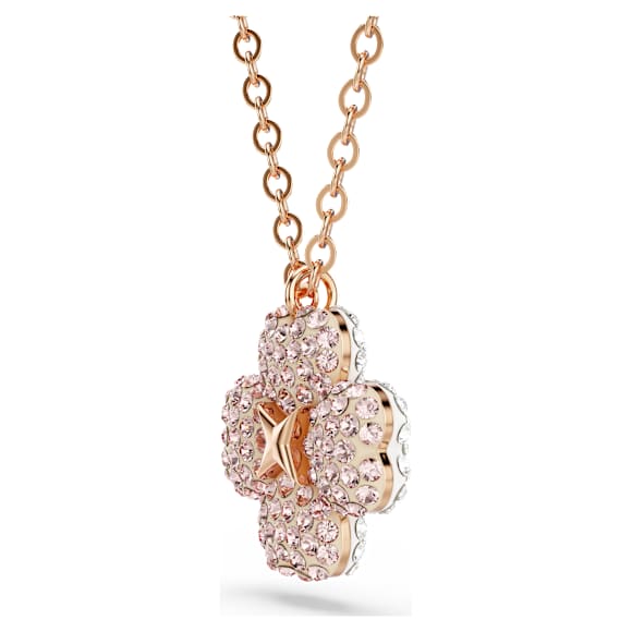 Pandantiv Latisha, Floare, Roz, Placat cu nuanță roz-aurie - Swarovski, 5636489