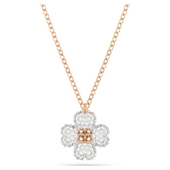 Pandantiv Latisha, Floare, Roz, Placat cu nuanță roz-aurie - Swarovski, 5636489