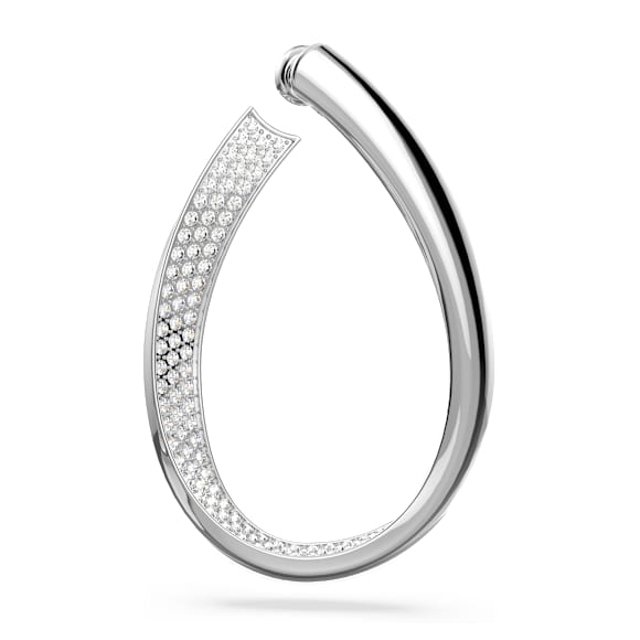 Anneaux d'oreilles Exist, Medium, Blanches, Métal rhodié - Swarovski, 5636490