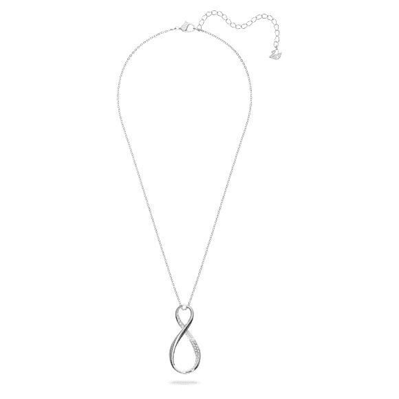 Exist pendant, Infinity, White, Rhodium plated - Swarovski, 5636493
