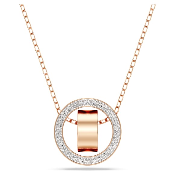 Dextera Kolye, Pavé, Beyaz, 18k pembe altın rengi yüzey - Swarovski, 5636500