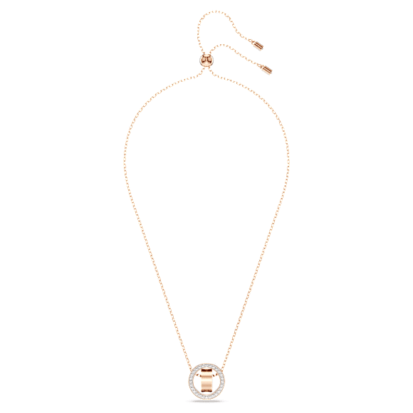 Hollow pendant, White, Rose gold-tone plated - Swarovski, 5636500