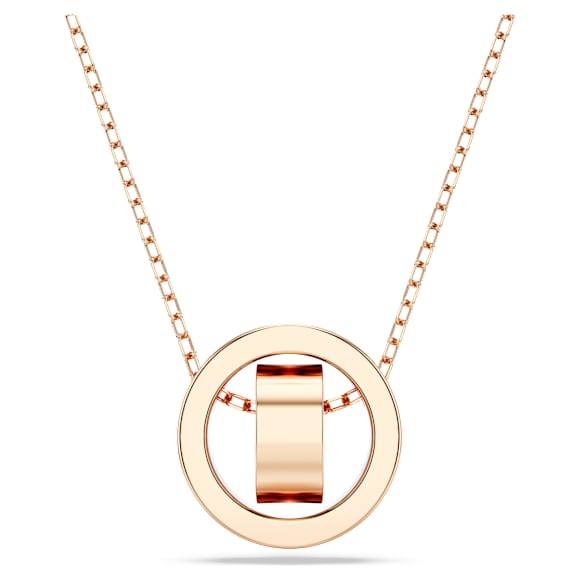 Wisiorek Dextera, Oprawa brukowa, Biały, Powłoka w odcieniu różowego złota - Swarovski, 5636500