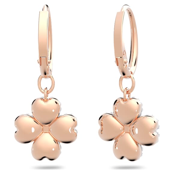 Orecchini pendenti Latisha, Fiore, Bianchi, Finitura oro rosa 18K - Swarovski, 5636517