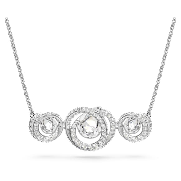 Generation necklace, White, Rhodium plated - Swarovski, 5636587