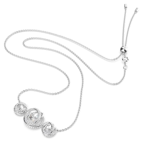 Generation necklace, White, Rhodium plated - Swarovski, 5636587
