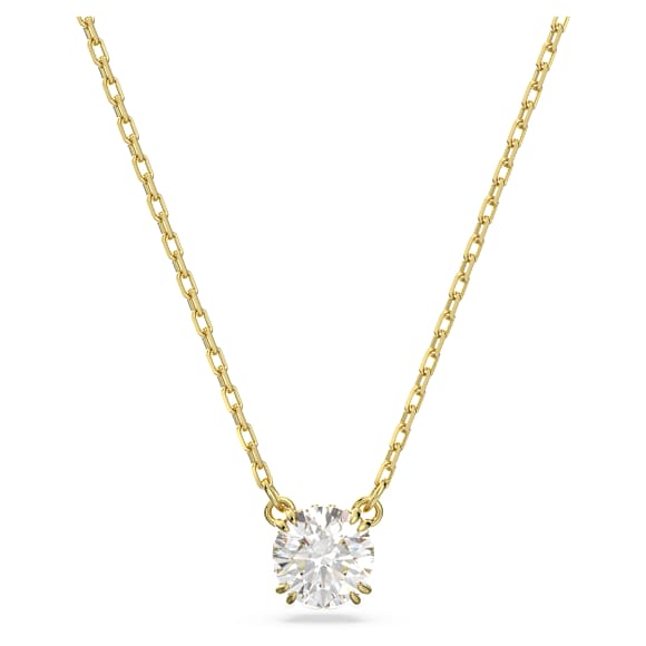 Stilla จี้สร้อยคอ, เจียระไนทรงกลม, ขาว, ตกแต่งผิวด้วยทองคำ 18K - Swarovski, 5636703
