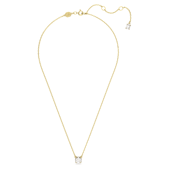 Stilla Hänge, Rundslipad, Vit, 18K guldfinish - Swarovski, 5636703