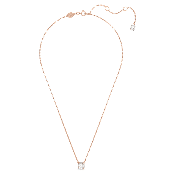 Constella pendant, Round cut, White, Rose gold-tone plated - Swarovski, 5636710