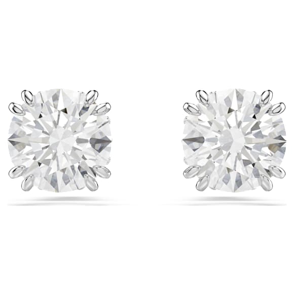 Brincos stud Stilla, Lapidação redonda, Branco, Lacado a ródio - Swarovski, 5636712