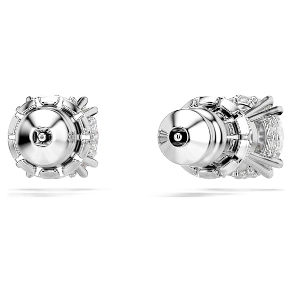 Pendientes de botón Constella, Talla redonda, Blancos, Baño de rodio - Swarovski, 5636712