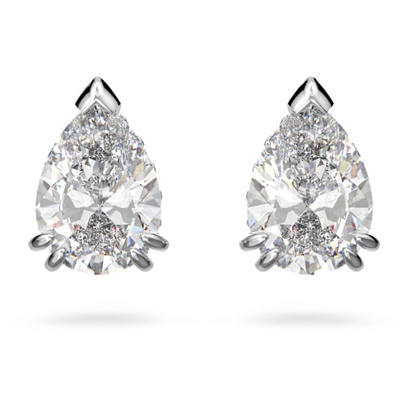 Clous d'oreilles Millenia, Taille poire, Blanches, Métal rhodié - Swarovski, 5636713