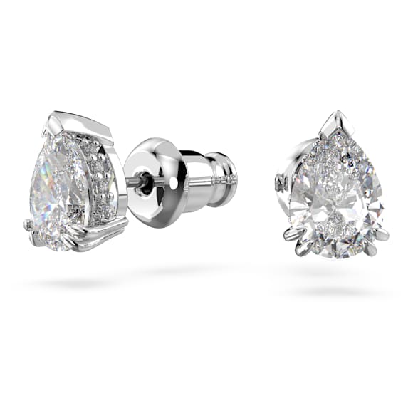 Clous d'oreilles Millenia, Taille poire, Blanches, Métal rhodié - Swarovski, 5636713