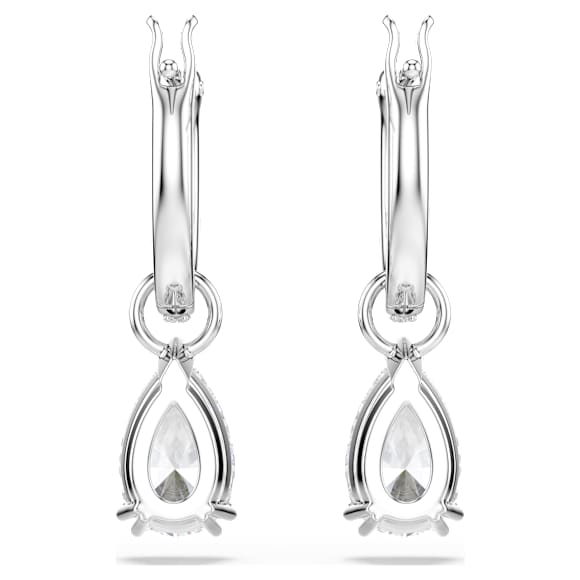 Millenia 후프 이어링, 피어 컷, 화이트, 로듐 플래팅 - Swarovski, 5636716
