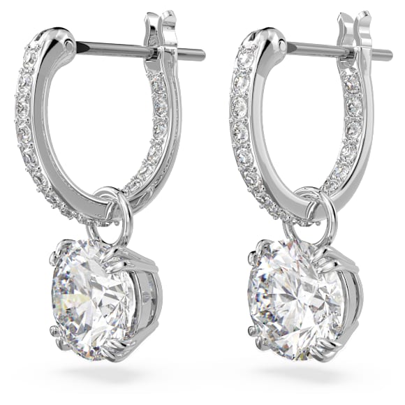 Constella 드롭 이어링, 라운드 컷, 화이트, 로듐 플래팅 - Swarovski, 5636717