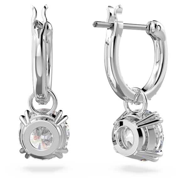 Constella 드롭 이어링, 라운드 컷, 화이트, 로듐 플래팅 - Swarovski, 5636717
