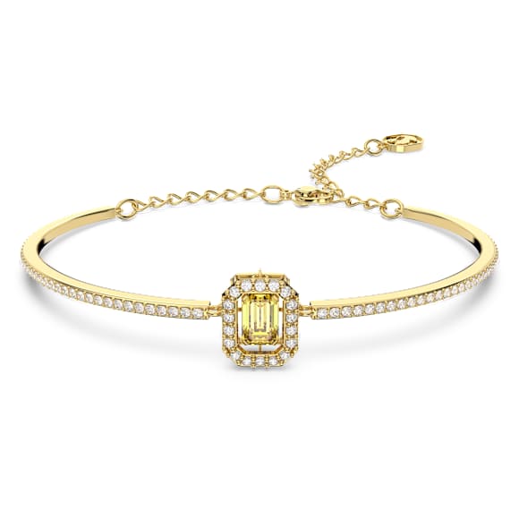 Una bangle, Octagon cut, Pavé, Yellow, Gold-tone plated - Swarovski, 5638488