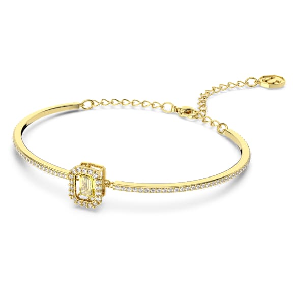 Una bangle, Octagon cut, Pavé, Yellow, Gold-tone plated - Swarovski, 5638488