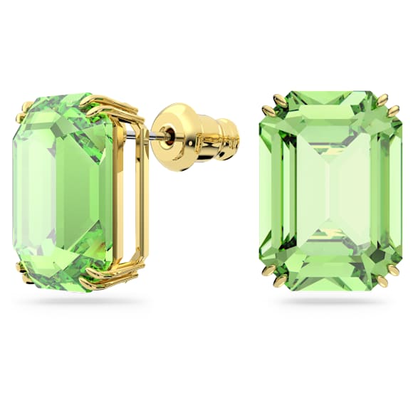 Cercei stud Millenia, Tăietură octogonală, Verde, Placat cu auriu - Swarovski, 5638489